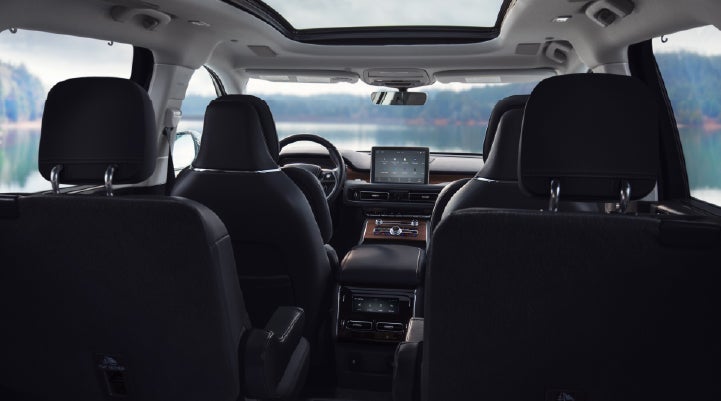 The interior of a 2024 Lincoln Aviator® SUV from behind the second row | Mark Ficken Lincoln in Charlotte NC