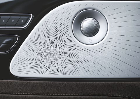 Two speakers of the available audio system are shown in a 2024 Lincoln Aviator® SUV | Mark Ficken Lincoln in Charlotte NC
